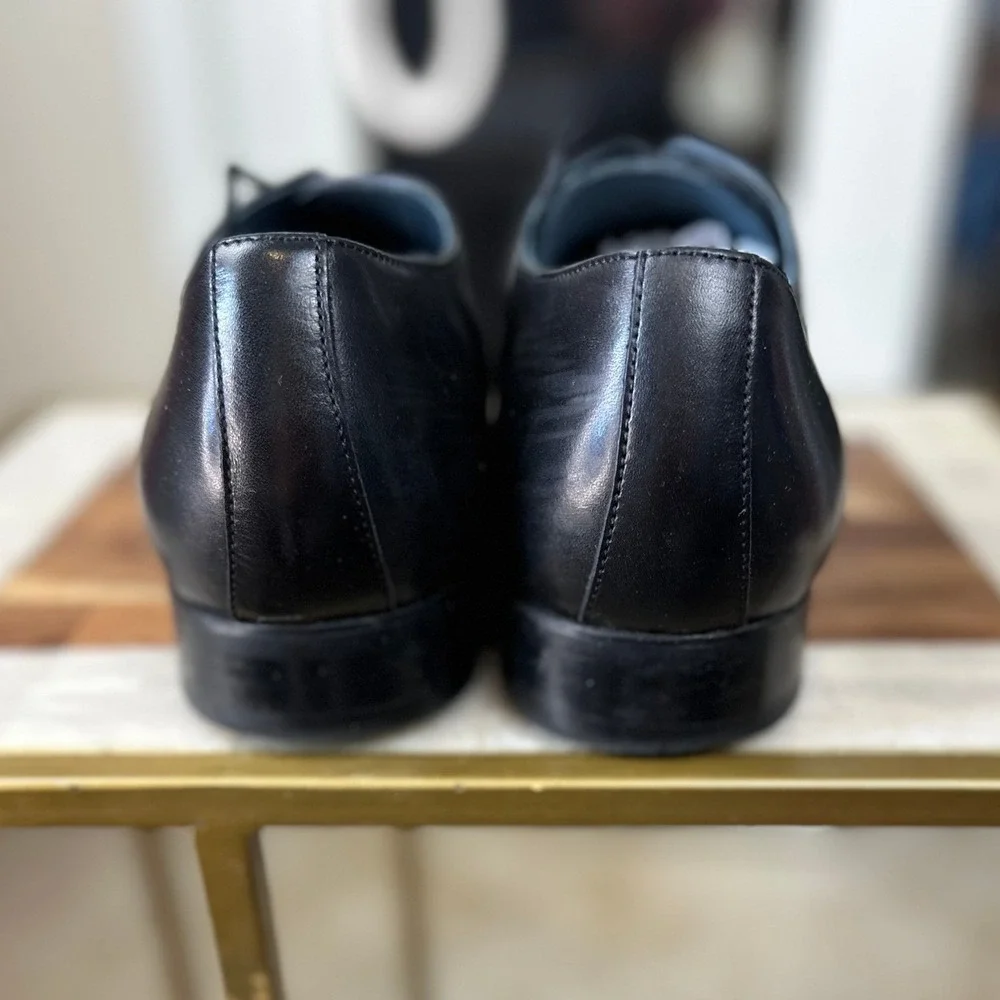 Blake McKay Fairfax Oxford Shoes NWOB SZ 10 Black Leather Lace Up Dress Shoes